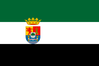 Bandera de Extremadura (con escudo)